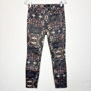 Jen 7 by 7 For All Mankind Floral Black and Brown Ankle Skinny Jeans 2